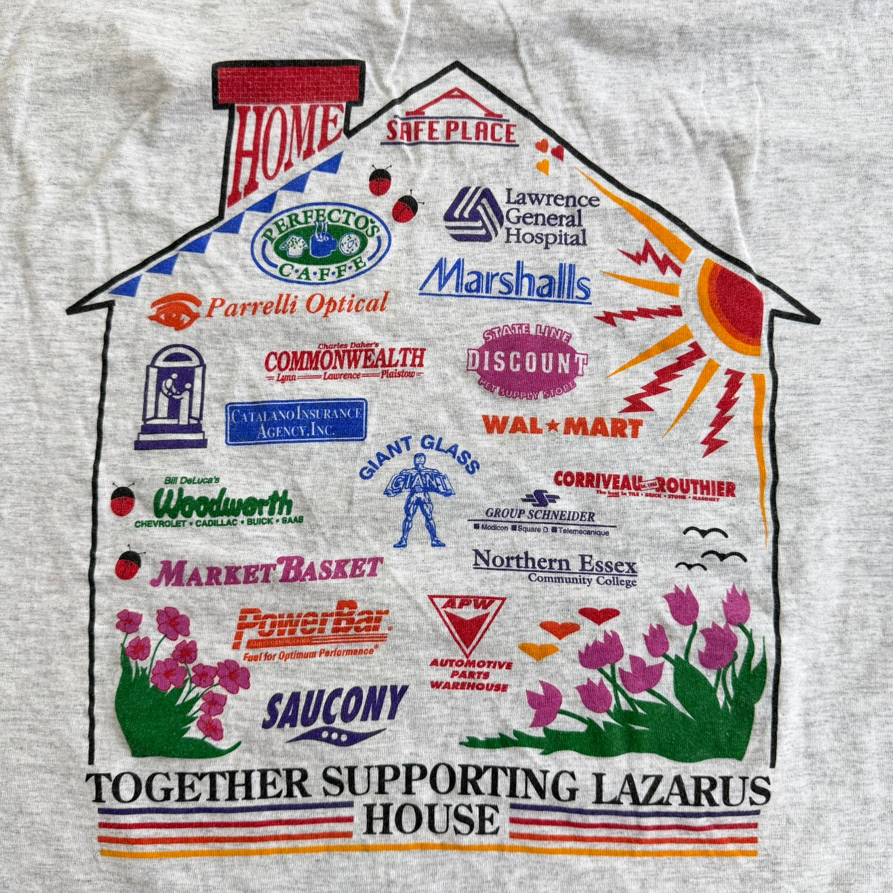 J- Vintage '96 Feaster Five Thanksgiving Run Graphic Made In USA Cropped Long Sleeve - L