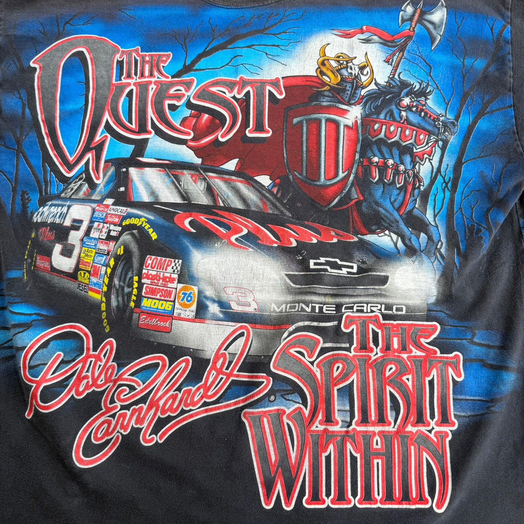 J- Vintage '98 Nascar Dale Earnhardt The Quest For The Spirit Within Tee - XL