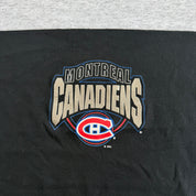 J- Vintage Montreal Canadiens NHL Graphic Two Tone Long Sleeve Tee- L