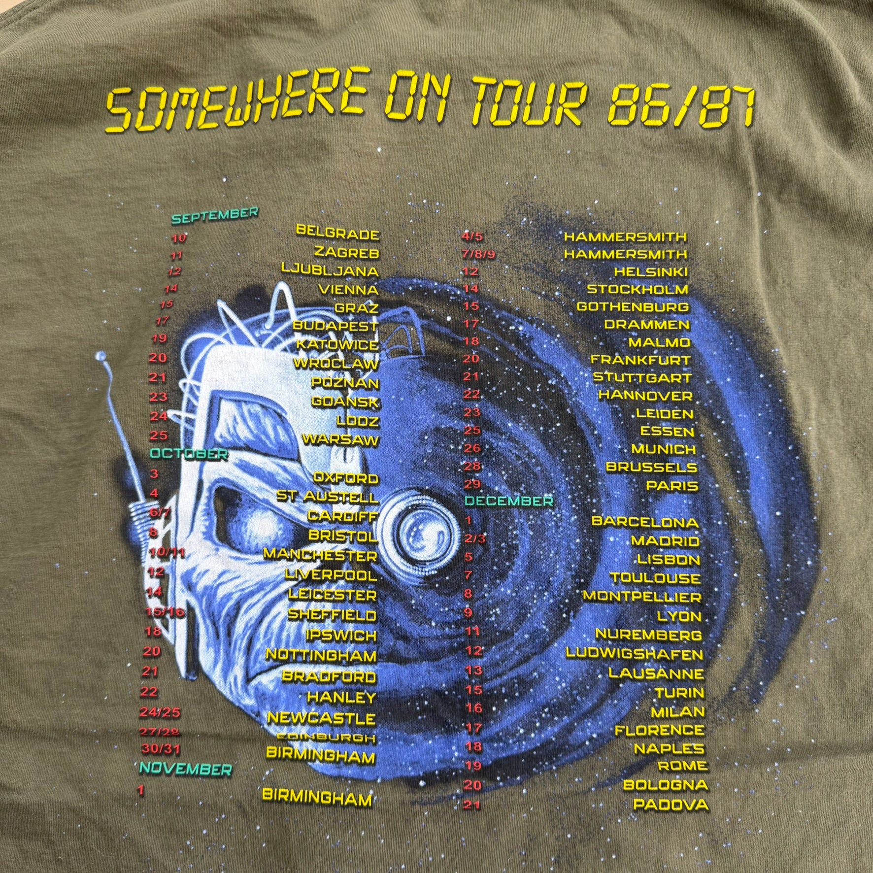 J- Iron Maiden Somewhere On Tour Reprint Graphic Tee - XL