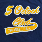 J- Vintage 5 O'clock Club Peewaukee USA Text Made In USA Long Sleeve Tee - XL