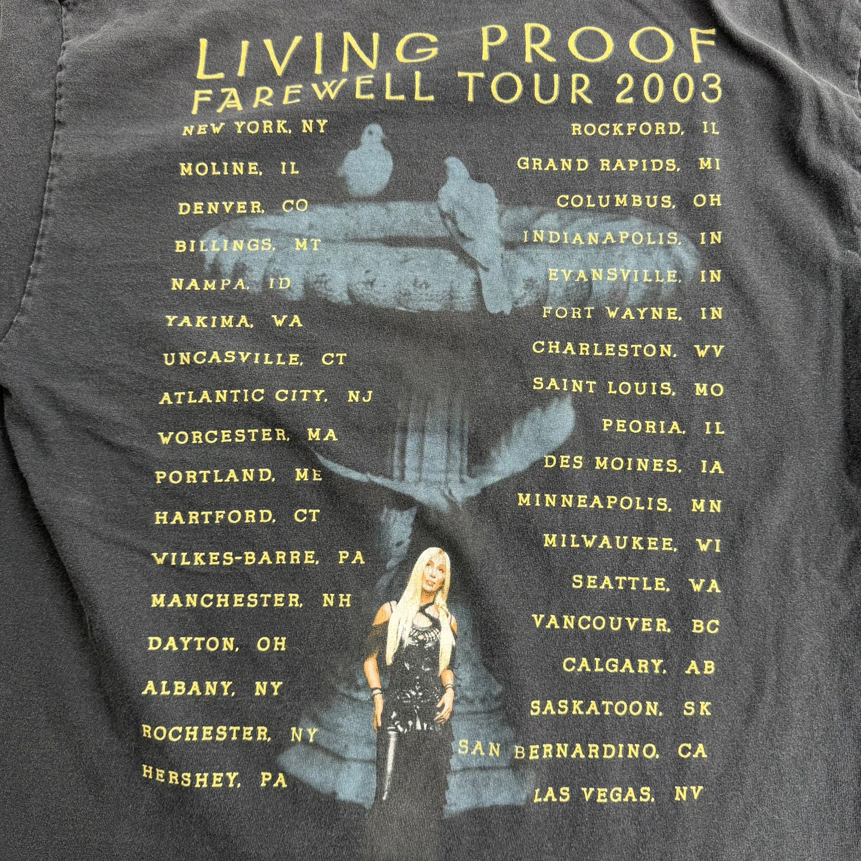 J- Vintage '03 Cher Living Proof Tour Picture Tee - L