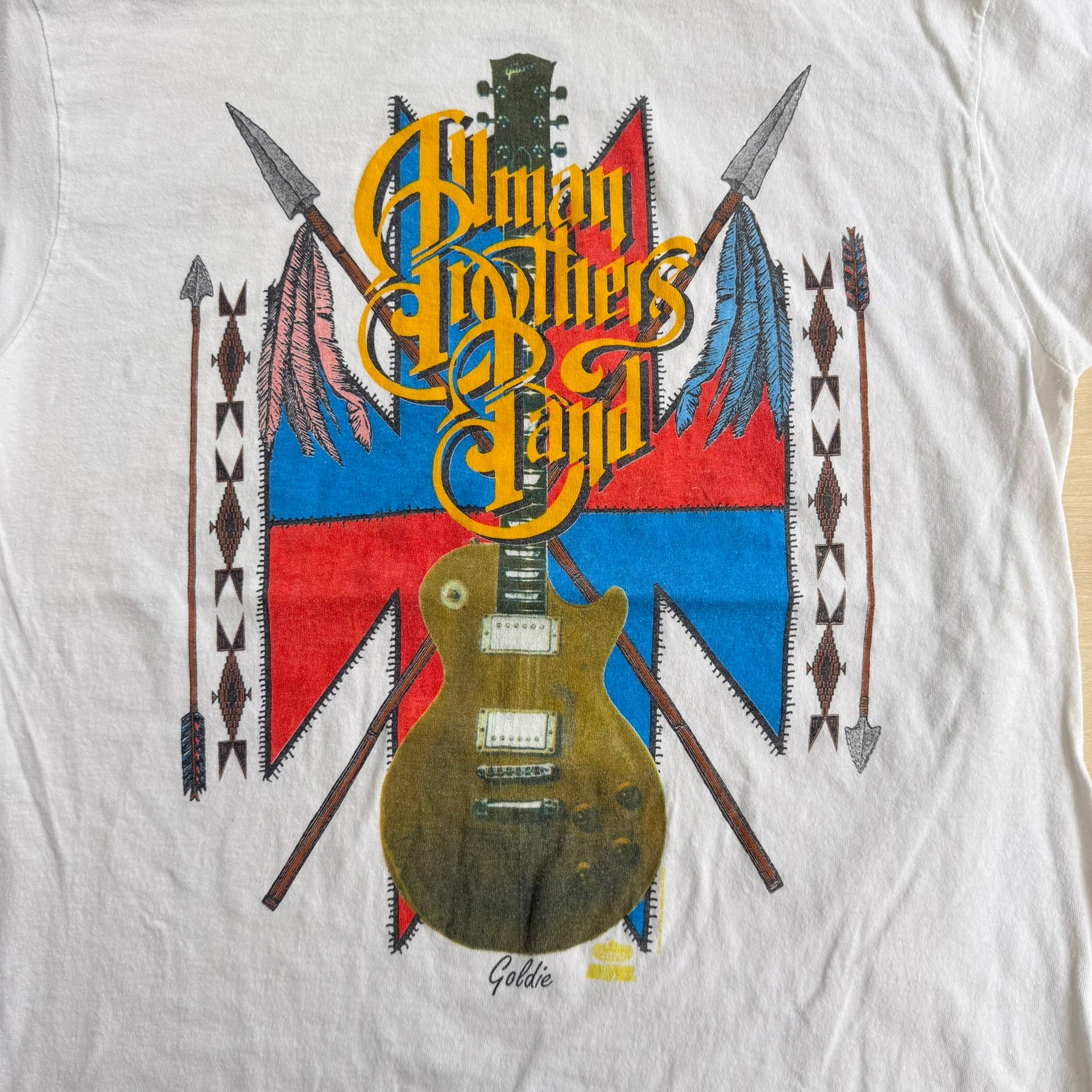 J- Vintage '91 Allman Brother's Band Shades Of The World Tour Made In USA Single Stitch Hanes Tag Tee - XL