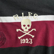 J- Vintage Polo RL FC Embroidered Logo & Cross Bone Lightweight Henley Hoodie - M