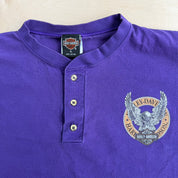 J- Vintage '96 Harley Davidson Stroudsburg Pa Graphic Made In USA Long Sleeve Henley Tee - XL