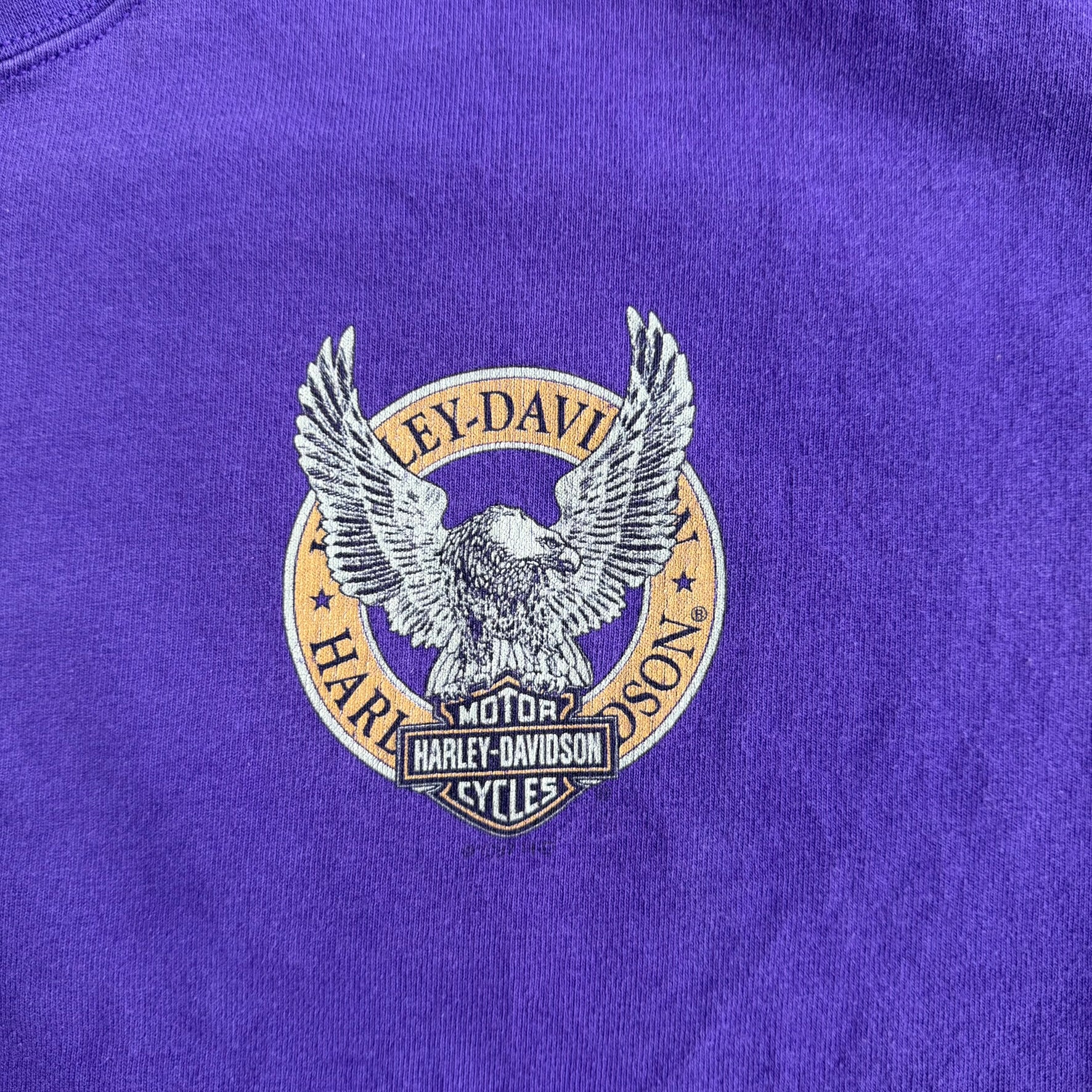 J- Vintage '96 Harley Davidson Stroudsburg Pa Graphic Made In USA Long Sleeve Henley Tee - XL