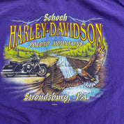 J- Vintage '96 Harley Davidson Stroudsburg Pa Graphic Made In USA Long Sleeve Henley Tee - XL