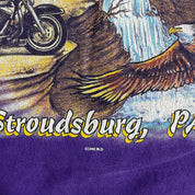 J- Vintage '96 Harley Davidson Stroudsburg Pa Graphic Made In USA Long Sleeve Henley Tee - XL