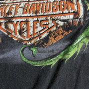 J- Vintage '01 Harley Davidson Reno Nevada Dragon Graphic Made In USA Tee - 3XL