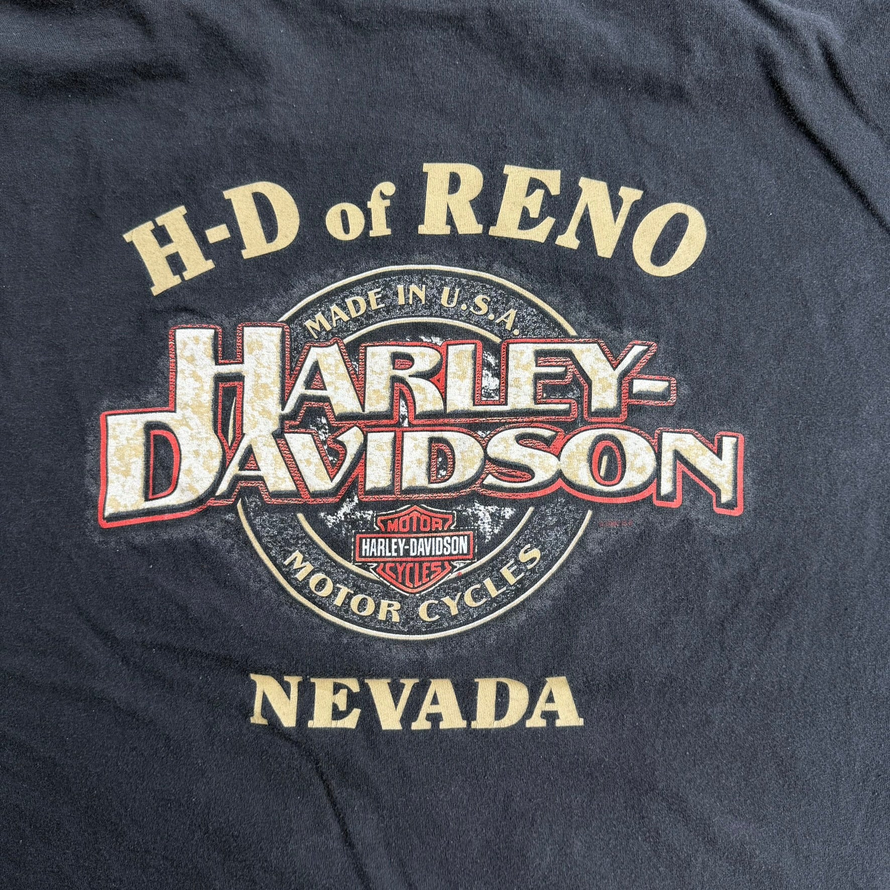 J- Vintage '01 Harley Davidson Reno Nevada Dragon Graphic Made In USA Tee - 3XL