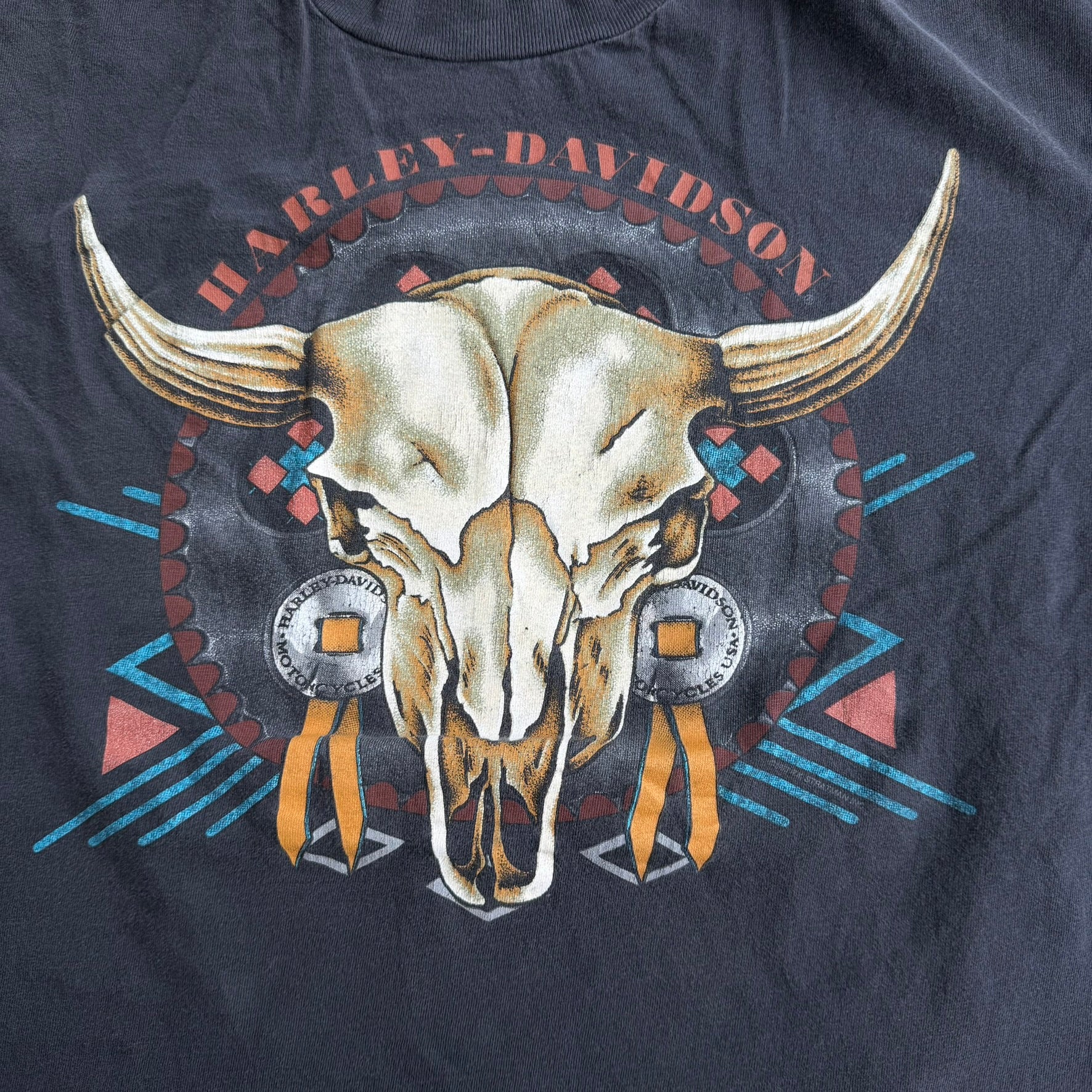 J- Vintage '93 Harley Davidson Oklahoma City Made In USA Single Stitch Tee - L