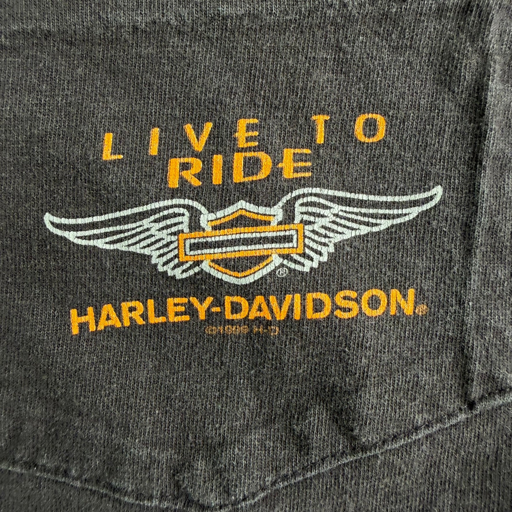 J- Vintage '99 Harley Davidson Golden Gate Bridge Live To Ride Made In USA Long Sleeve Tee - XL