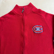 J- Vintage Montreal Canadiens NHL Zip Up Knit Sweater - XL
