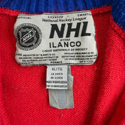 J- Vintage Montreal Canadiens NHL Zip Up Knit Sweater - XL