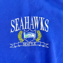 Load image into Gallery viewer, F- Vintage Seattle Seahawks NFL Logo 7 Embroidered Text &amp; Logo Crewneck
