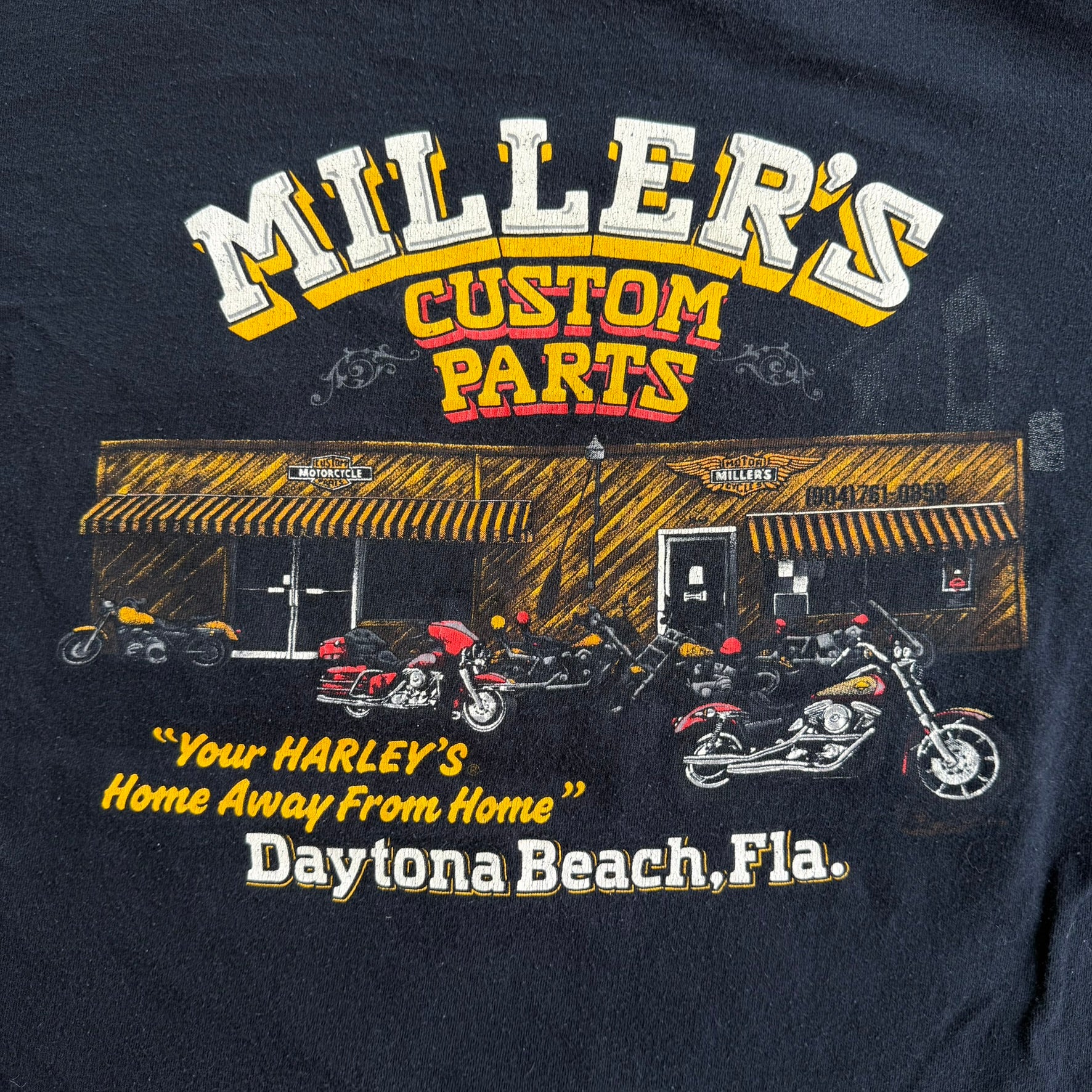 J- Vintage '93 Harley Davidson Daytona Beach Florida Survivor Made In USA Double Collar Tee - L
