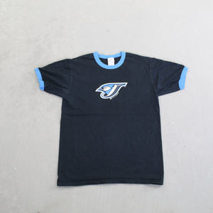 D- Vintage 2004 Toronto Blue Jays MLB Bulletin Logo Ringer Tee