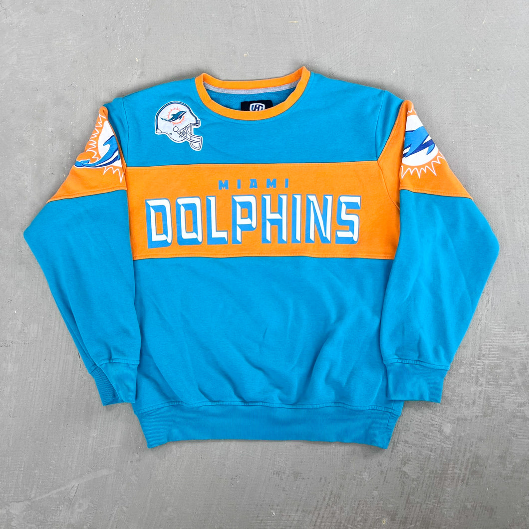 F- Miami Dolphin NFL Handsigh Text & Logo Crewneck