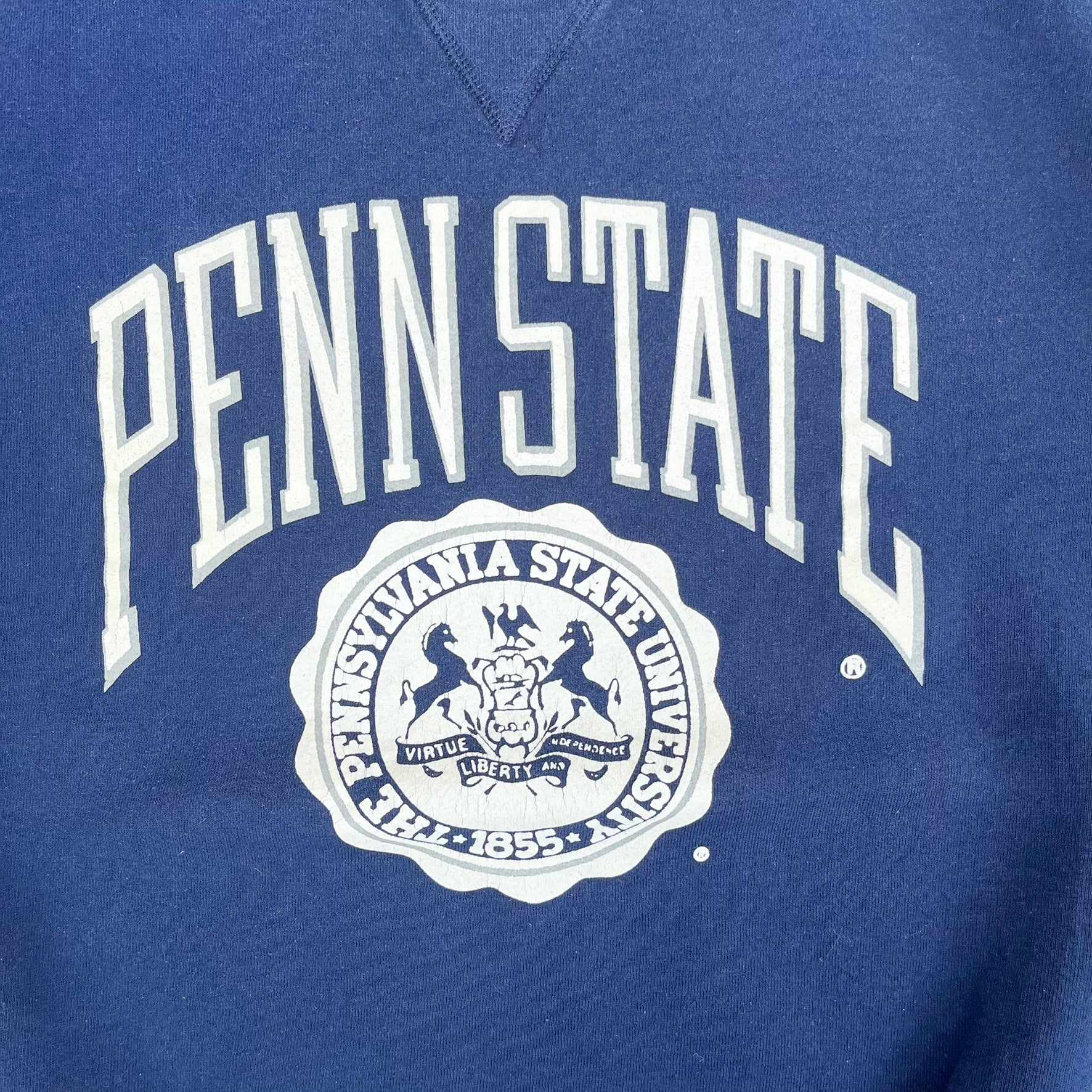 F- Vintage Penn State Russell Athletic Logo & Text Crewneck