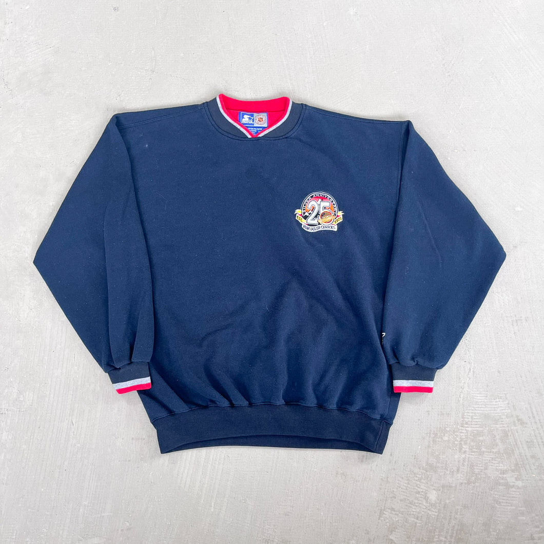 F- Vintage '95 Vancouver Canucks NHL Starter 25th Anniversary Embroidered Crewneck