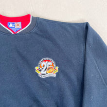 Load image into Gallery viewer, F- Vintage &#39;95 Vancouver Canucks NHL Starter 25th Anniversary Embroidered Crewneck
