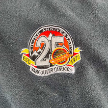 Load image into Gallery viewer, F- Vintage &#39;95 Vancouver Canucks NHL Starter 25th Anniversary Embroidered Crewneck
