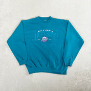 F- Vintage Utah Jazz NBA Lee Embroidered Logo & Text Crewneck