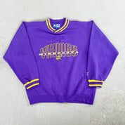 F- Vintage Minnesota Vikings NFL Starter Embroidered Logo & Text Crewneck
