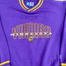 Load image into Gallery viewer, F- Vintage Minnesota Vikings NFL Starter Embroidered Logo &amp; Text Crewneck
