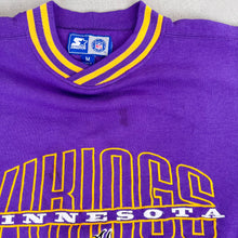 Load image into Gallery viewer, F- Vintage Minnesota Vikings NFL Starter Embroidered Logo &amp; Text Crewneck
