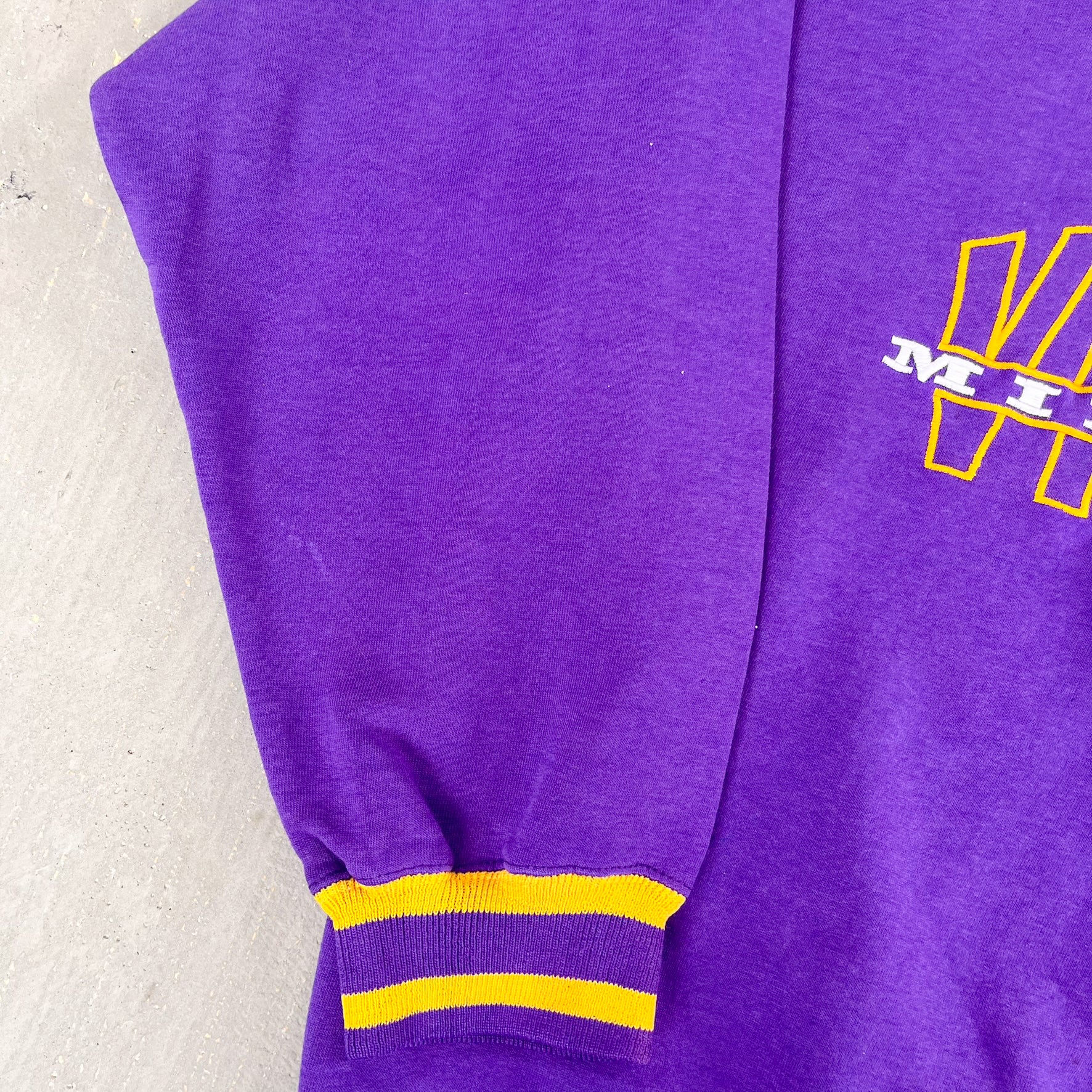 F- Vintage Minnesota Vikings NFL Starter Embroidered Logo & Text Crewneck