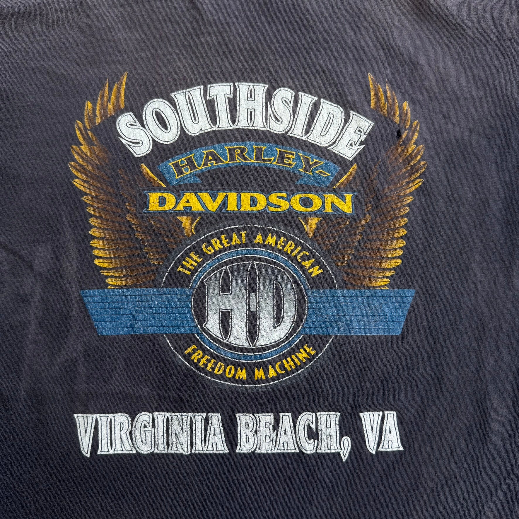 J- Vintage 90s Harley Davidson Virginia Beach Horse Graphic Made In USA Single Stitch Tee - L
