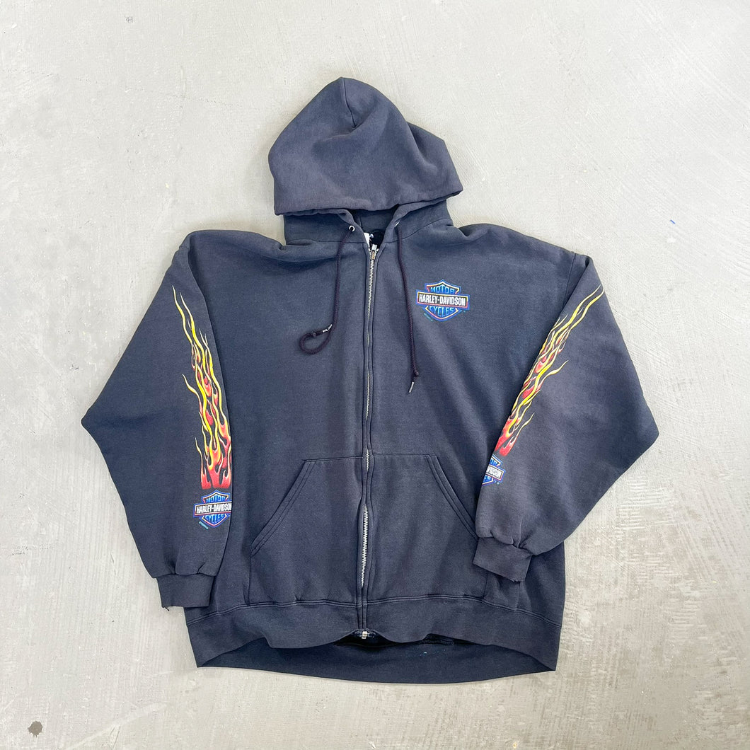 F- Vintage '00 Harley Davidson Golden Gate Bridge Zip Up Hoodie