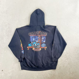 F- Vintage '00 Harley Davidson Golden Gate Bridge Zip Up Hoodie