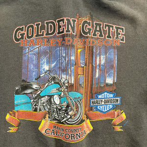 F- Vintage '00 Harley Davidson Golden Gate Bridge Zip Up Hoodie