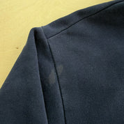 J- Vintage Nike Embroidered Text & Swoosh Navy Zip Up Hoodie - L