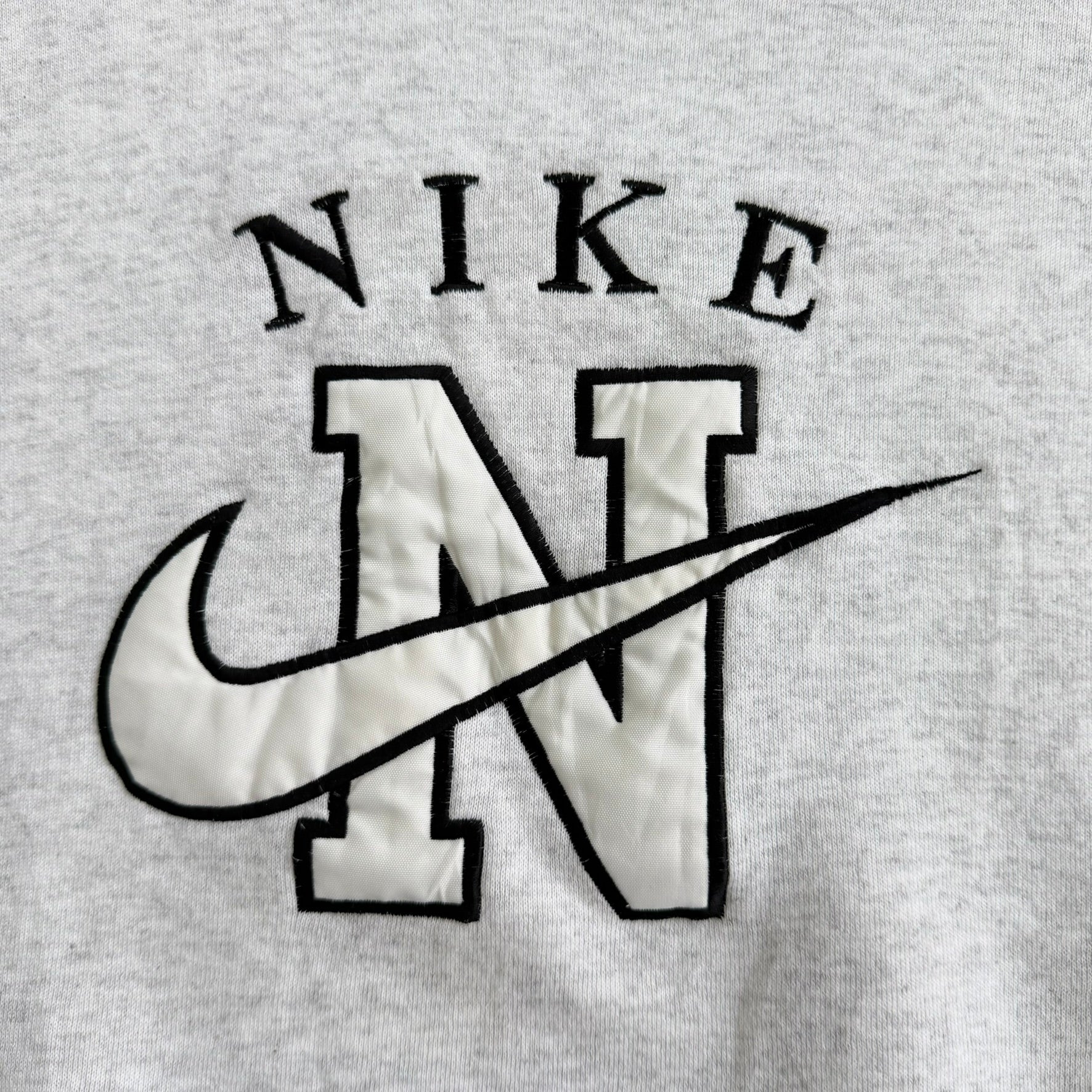 J- Vintage Nike Embroidered Text & Swoosh Made In USA Crewneck- XL