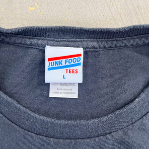 F- Vintage Ghostbusters Picture & Text Junk Food Tag Tee