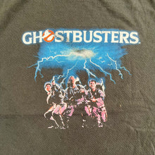 Load image into Gallery viewer, F- Vintage Ghostbusters Picture &amp; Text Junk Food Tag Tee
