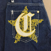 J- Vintage Coogi Embroidered Crown Baggy Jeans - 36x34