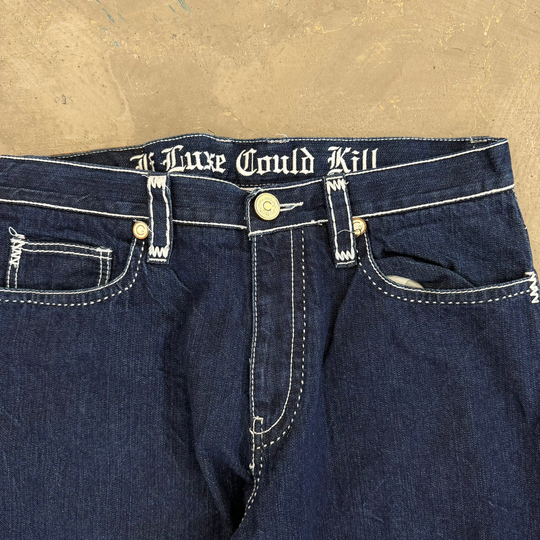 J- Vintage Coogi Embroidered Crown Baggy Jeans - 36x34