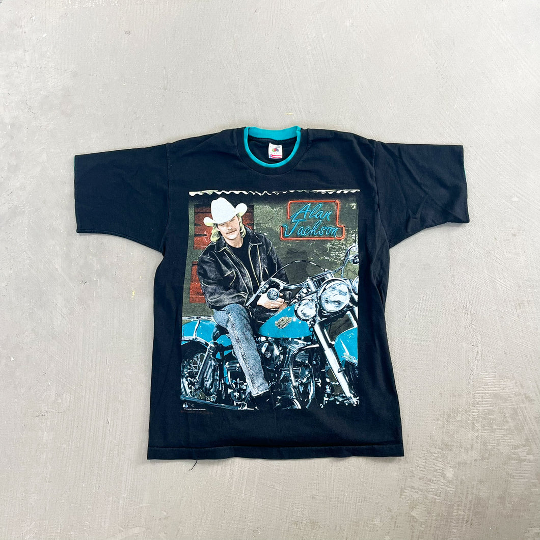 F- Vintage Alan Jackson All About Living Single Stitch Two Collar tee