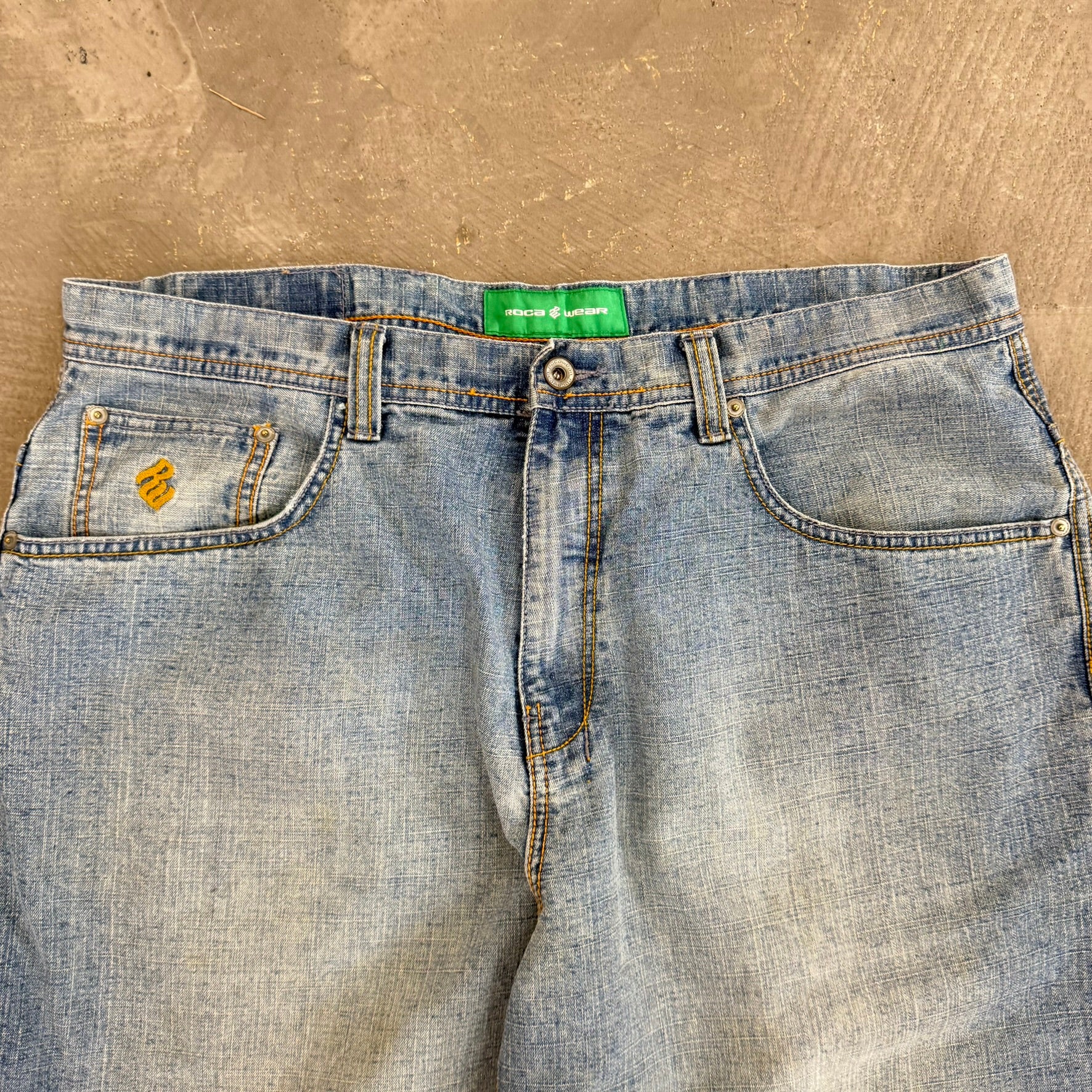J- Vintage Rocawear Painted Graphic Light Blue Baggy Jeans - 38w