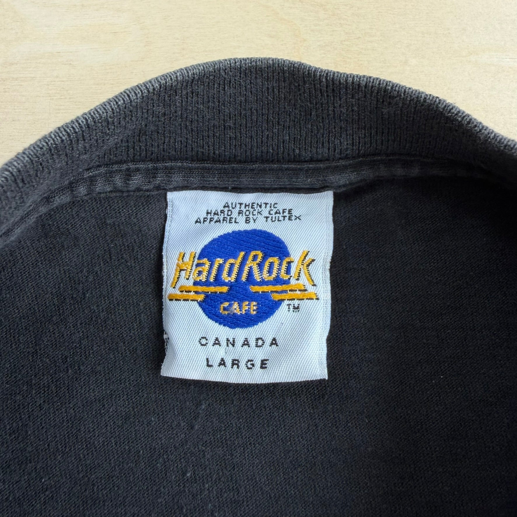 J- Vintage '89 Hard Rock Cafe Calgary Text Graphic Tee - L