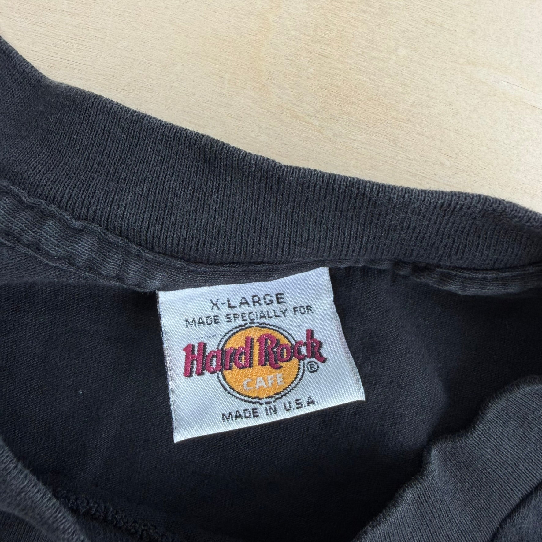 J- Vintage Hard Rock Cafe Orlando Text Graphic Made In USA Single Stitch Tee - XL