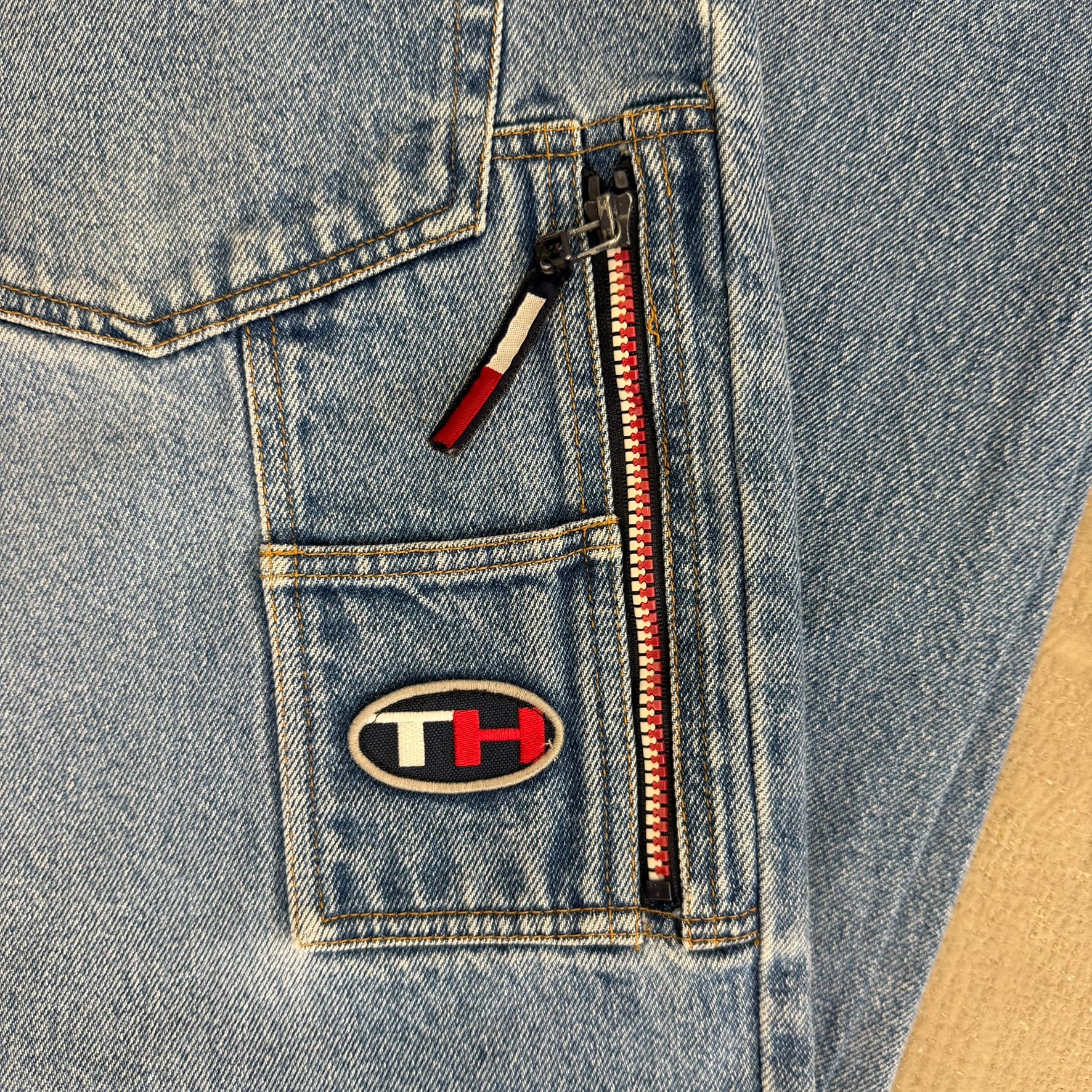 J- Vintage Tommy Hilfiger Jeans Carpenter Baggy Jeans - 38x32
