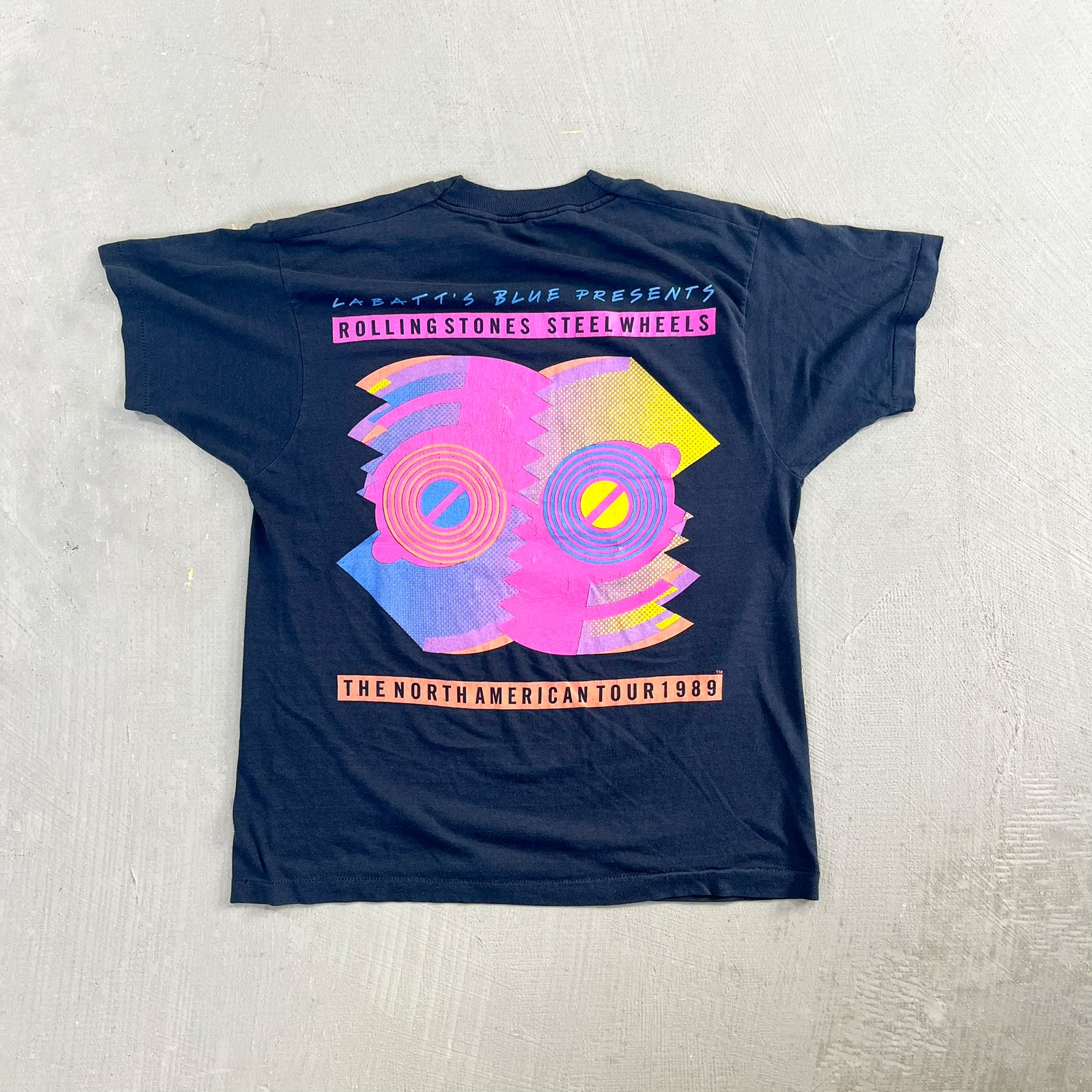 F- Vintage '89 Rolling Stones North American Tour Picture Single Stitch Tee