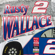 J- Vintage Nascar Rusty Wallace All Over Print Graphic Made In USA Tee - L