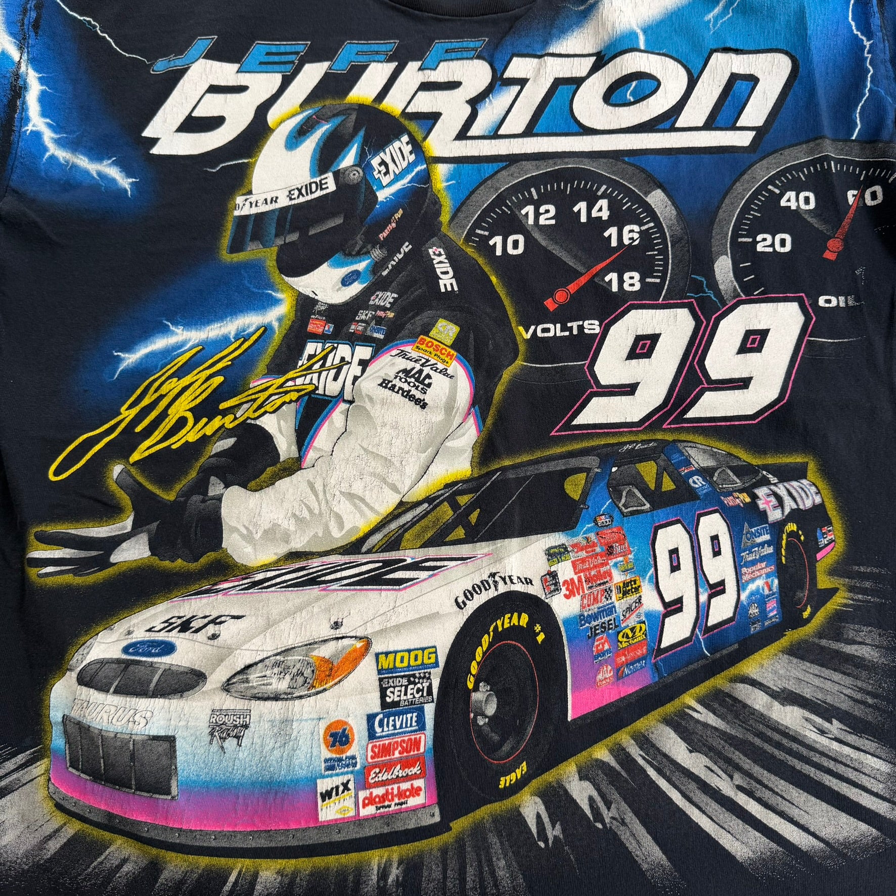 J- Vintage Nascar Jeff Burton Jumbo Print Graphic Tee - XL