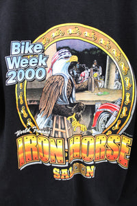 X - Vintage 2000 Iron Horse Saloon Bike Week Long Sleeve Henley Tee